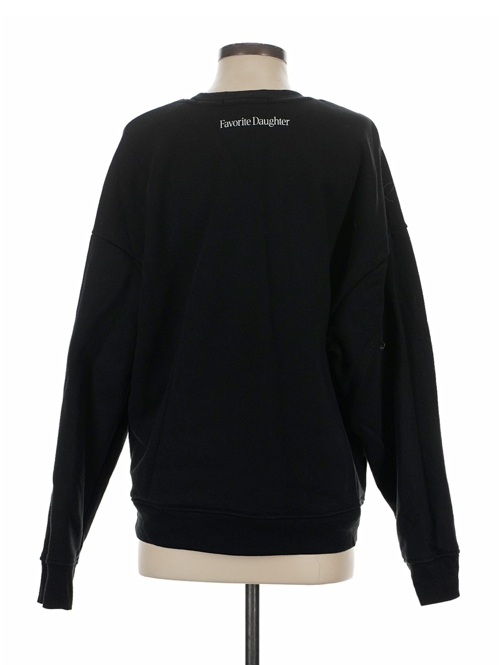 Favorite Daughter Black Crewneck Sweatshirt with White 'Go Sports' Graphic - Picture 3 of 9